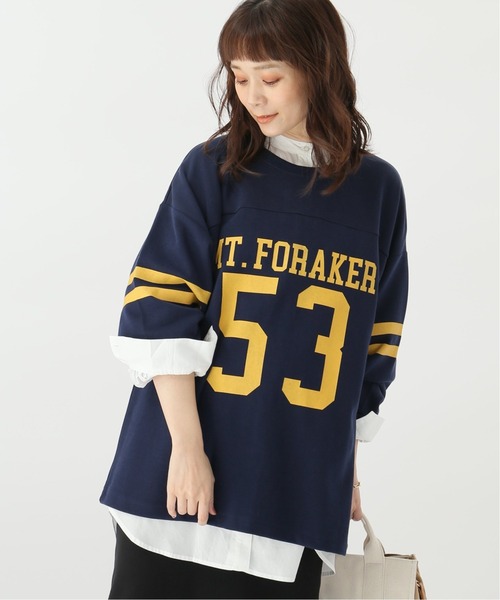 Simplicite（サンプリシテ）の「FOOTBALL BIG TEE◆（Tシャツ/カットソー・レディース・ネイビー/グリーン・FREE）」の20枚目の写真