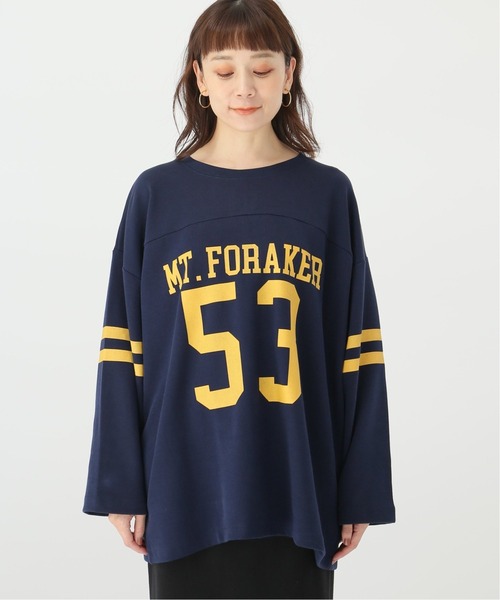 Simplicite（サンプリシテ）の「FOOTBALL BIG TEE◆（Tシャツ/カットソー・レディース・ネイビー/グリーン・FREE）」の11枚目の写真