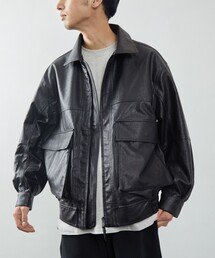 FREAK'S STORE | フェイクレザーブルゾン/シンセティックレザー/ビックシルエット(ブルゾン)