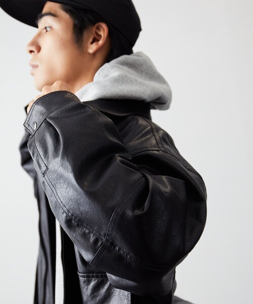 FREAK'S STORE（フリークスストア）の「フェイクレザーブルゾン（ブルゾン・メンズ・ブラック・MEDIUM/LARGE）」の15枚目の写真