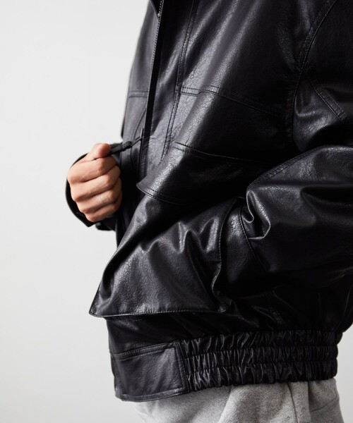 FREAK'S STORE（フリークスストア）の「フェイクレザーブルゾン（ブルゾン・メンズ・ブラック・MEDIUM/LARGE）」の17枚目の写真