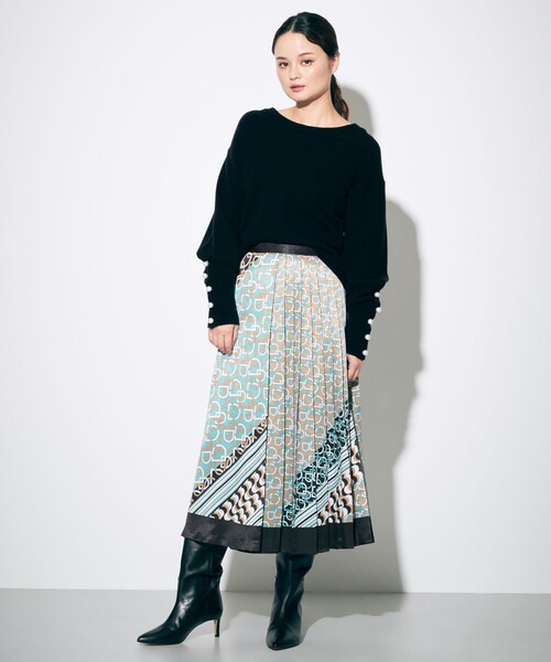 Diagram（ダイアグラム）の「バックパールニットトップ（ニット/セーター・レディース・ブラック/オレンジ・36）」の17枚目の写真