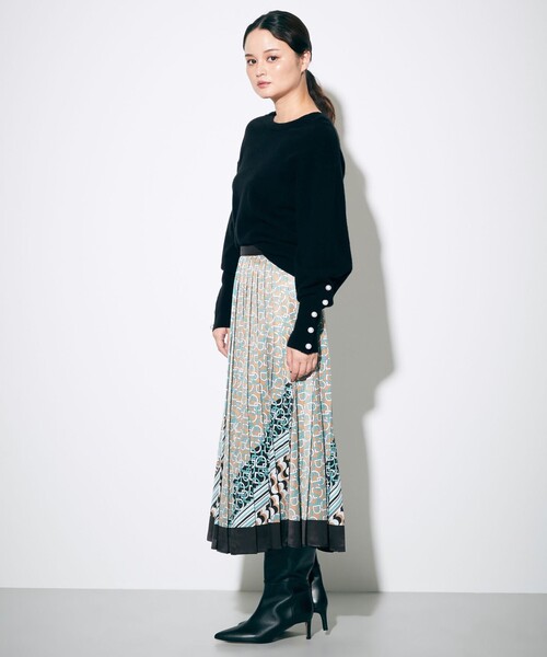 Diagram（ダイアグラム）の「バックパールニットトップ（ニット/セーター・レディース・ブラック/オレンジ・36）」の18枚目の写真