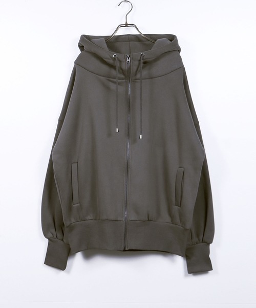 HER CLOSET(ハークローゼット)の「【shemoshelly】裏起毛ビッグフーディジップアップパーカー(パーカー・レディース・チャコールグレー/ブラック/アイボリー/モカ/ライトカーキ/杢グレー・M)」の10枚目の写真