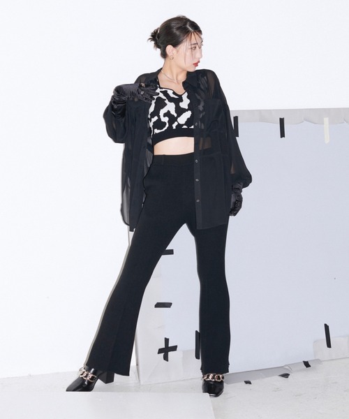 PAGEBOY（ページボーイ）の「eill×PAGEBOYニットアップパンツ（その他パンツ・レディース・ブラック/ライラック/ブルー・FREE）」の4枚目の写真