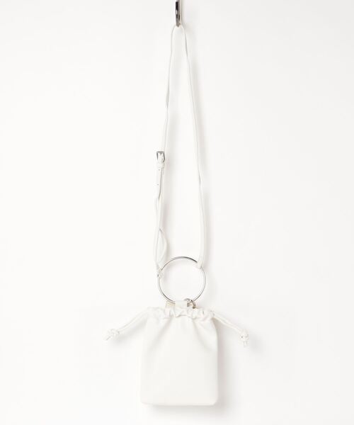 WEGO（ウィゴー）の「WEGO/マルチリング巾着ポシェット（ショルダーバッグ・レディース・ホワイト/グリーン/ブラック・FREE）」の14枚目の写真