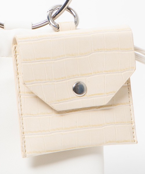 WEGO（ウィゴー）の「WEGO/マルチリング巾着ポシェット（ショルダーバッグ・レディース・ホワイト/グリーン/ブラック・FREE）」の9枚目の写真