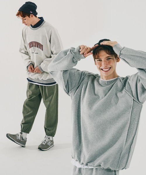 WV PROJECT（ダブリューブイプロジェクト）の「WV PROJECT(ダブリューブイプロジェクト) / リバーシブルクルーネックスウェット EASY REVERSIBLE SWEATSHIRT（スウェット・メンズ・ブラック/グレー/オートミール・S/M/L）」の21枚目の写真