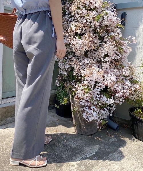 mood for a day（ムードフォーアデイ）の「two tuck pending slacks pants / ツータックバンドスラックスパンツ（スラックス・レディース・ネイビー/グレー・FREE）」の9枚目の写真