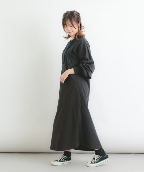 Wordtrobe（ワードトローブ）の「【wordtrobe】空紡糸天竺 布帛切替 ボリュームスリーブ ワンピース（ワンピース・レディース・ホワイト/ブラック/ベージュ・FREE）」の15枚目の写真