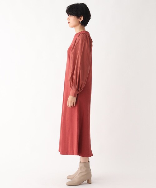 AG by aquagirl(エージーバイアクアガール)の「◆テレコ異素材スリーブワンピース【WEB限定サイズ】(ワンピース・レディース・ブラック/ベージュ/レンガ・40/38/36)」の7枚目の写真