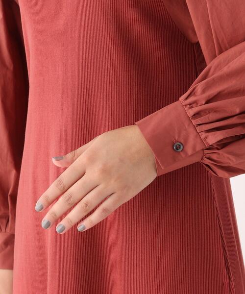 AG by aquagirl(エージーバイアクアガール)の「◆テレコ異素材スリーブワンピース【WEB限定サイズ】(ワンピース・レディース・ブラック/ベージュ/レンガ・40/38/36)」の11枚目の写真