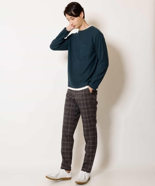 a.v.v（アーヴェヴェ）の「【一枚でもおしゃれ見え】フェイクレイヤードカットソー（Tシャツ/カットソー・メンズ・チャコールグレー/グリーン/ボルドー・46/50/44/48）」の15枚目の写真