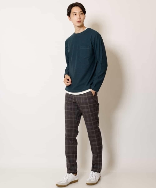 a.v.v（アーヴェヴェ）の「【一枚でもおしゃれ見え】フェイクレイヤードカットソー（Tシャツ/カットソー・メンズ・チャコールグレー/グリーン/ボルドー・46/50/44/48）」の16枚目の写真