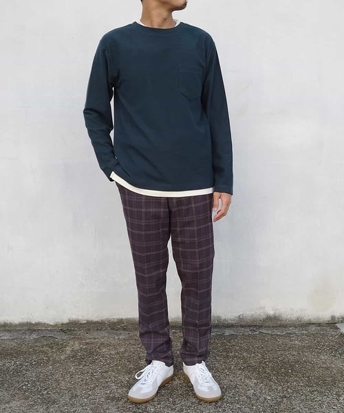 a.v.v（アーヴェヴェ）の「【一枚でもおしゃれ見え】フェイクレイヤードカットソー（Tシャツ/カットソー・メンズ・チャコールグレー/グリーン/ボルドー・46/50/44/48）」の20枚目の写真