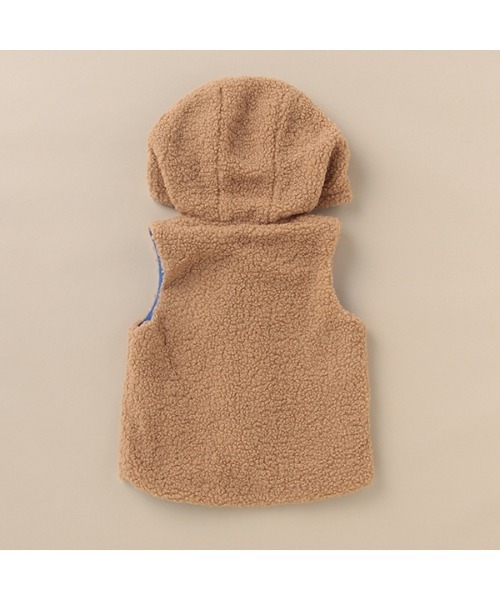 baby cheer（ベイビーチアー）の「アニマルボアベスト（ベスト・キッズ・モカ/キナリ・80-90cm/100-110cm）」の5枚目の写真