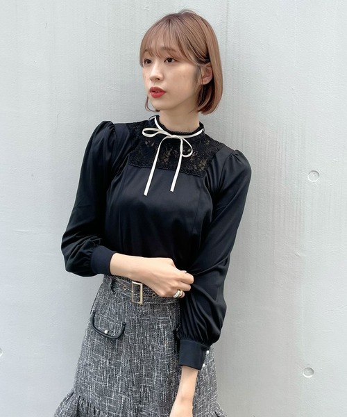 TITTY&CO.（ティティーアンドコー）の「ヘムフリルツイードスカート（スカート・レディース・オフホワイト/ブラック/グレー・SMALL/MEDIUM）」の13枚目の写真