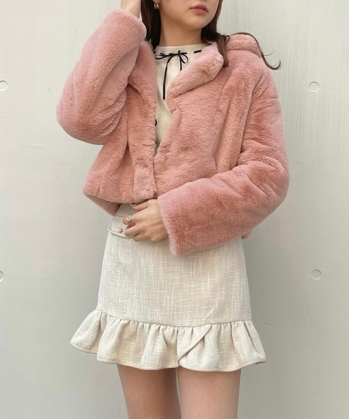 TITTY&CO.（ティティーアンドコー）の「ヘムフリルツイードスカート（スカート・レディース・オフホワイト/ブラック/グレー・SMALL/MEDIUM）」の21枚目の写真