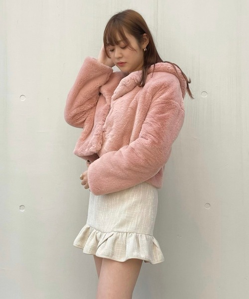 TITTY&CO.（ティティーアンドコー）の「ヘムフリルツイードスカート（スカート・レディース・オフホワイト/ブラック/グレー・SMALL/MEDIUM）」の22枚目の写真