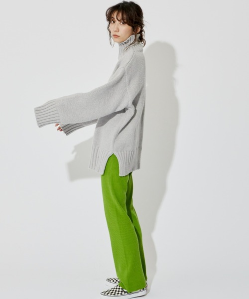 Auntie Rosa Holiday（アンティローザホリデー）の「ミドルゲージカラータートルBIGニット（ニット/セーター・レディース・ライトグレー/ライトブルー/ピンク/グリーン・FREE）」の22枚目の写真