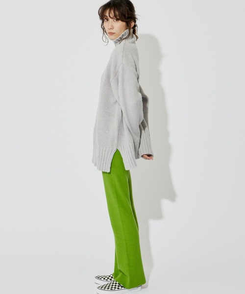 Auntie Rosa Holiday（アンティローザホリデー）の「ミドルゲージカラータートルBIGニット（ニット/セーター・レディース・ライトグレー/ライトブルー/ピンク/グリーン・FREE）」の14枚目の写真