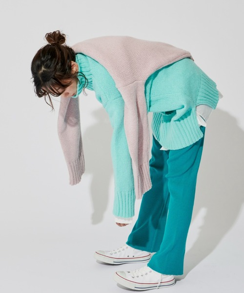 Auntie Rosa Holiday（アンティローザホリデー）の「ミドルゲージカラータートルBIGニット（ニット/セーター・レディース・ライトグレー/ライトブルー/ピンク/グリーン・FREE）」の20枚目の写真