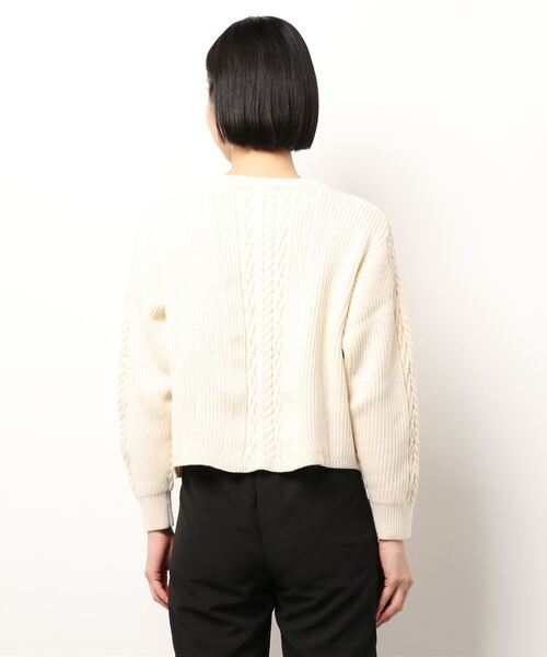 BDONNA（ビドンナ）の「アシンメトリー地柄ニット　プルオーバー（ニット/セーター・レディース・ライトパープル/ライトグレー/ベージュ・MEDIUM）」の5枚目の写真