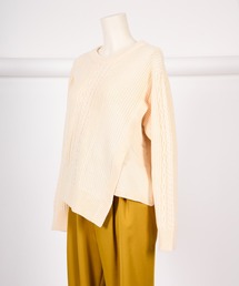 BDONNA | アシンメトリー地柄ニット　プルオーバー(ニット/セーター)