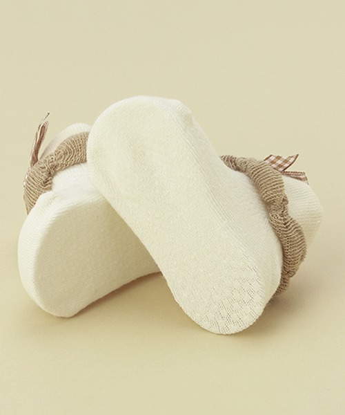 kladskap（クレードスコープ）の「リボンつきフリルカップソックス（ベビーシューズ/ベビーソックス・キッズ・ライトピンク/アイボリー・FREE）」の8枚目の写真