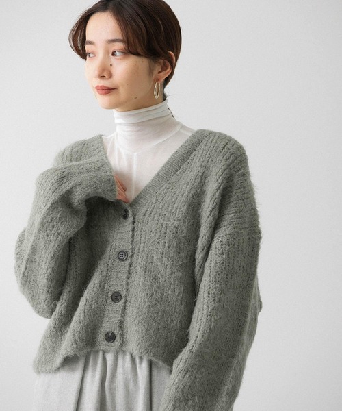 KBF(ケイビーエフ)の「シアーハイネックカットソー(Tシャツ/カットソー・レディース・ブラック/オフホワイト/ライトカーキ・ONE)」の2枚目の写真