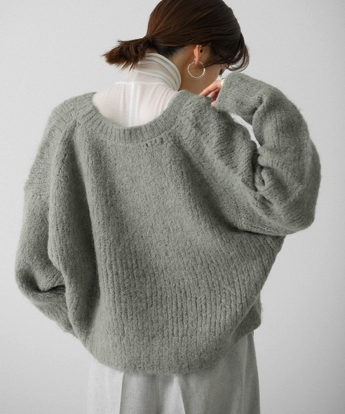 KBF(ケイビーエフ)の「シアーハイネックカットソー(Tシャツ/カットソー・レディース・ブラック/オフホワイト/ライトカーキ・ONE)」の5枚目の写真