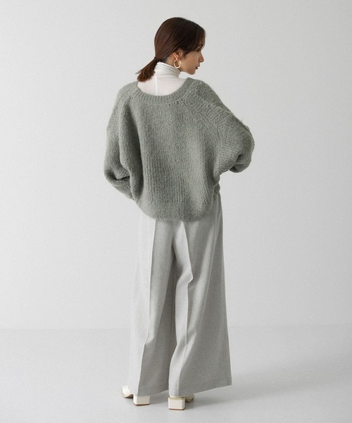 KBF(ケイビーエフ)の「シアーハイネックカットソー(Tシャツ/カットソー・レディース・ブラック/オフホワイト/ライトカーキ・ONE)」の7枚目の写真