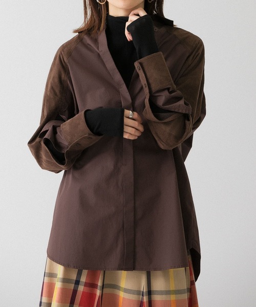 KBF(ケイビーエフ)の「シアーハイネックカットソー(Tシャツ/カットソー・レディース・ブラック/オフホワイト/ライトカーキ・ONE)」の8枚目の写真