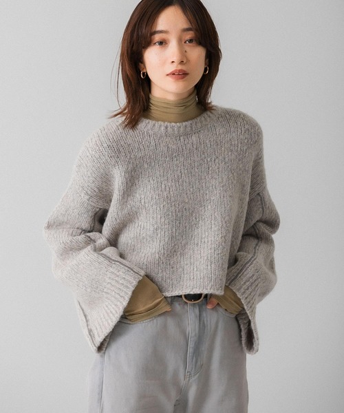 KBF(ケイビーエフ)の「シアーハイネックカットソー(Tシャツ/カットソー・レディース・ブラック/オフホワイト/ライトカーキ・ONE)」の21枚目の写真