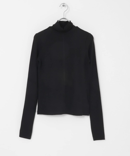 KBF(ケイビーエフ)の「シアーハイネックカットソー(Tシャツ/カットソー・レディース・ブラック/オフホワイト/ライトカーキ・ONE)」の16枚目の写真