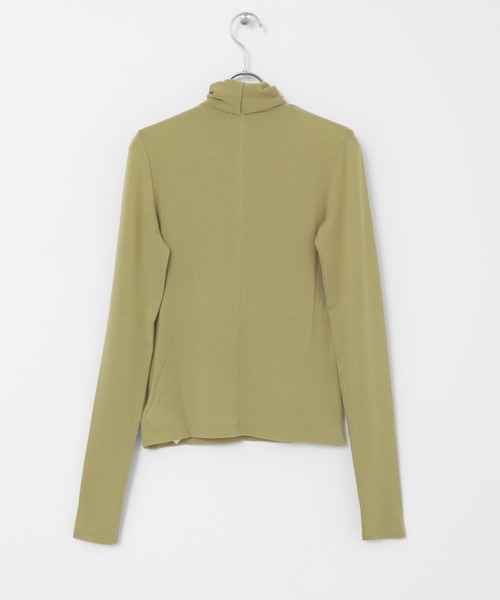 KBF(ケイビーエフ)の「シアーハイネックカットソー(Tシャツ/カットソー・レディース・ブラック/オフホワイト/ライトカーキ・ONE)」の18枚目の写真