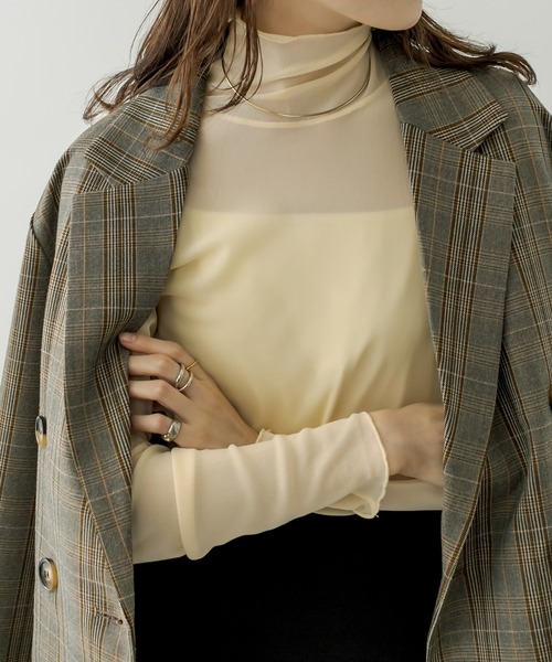 mystic（ミスティック）の「チュールメロウハイネックプルオーバー（Tシャツ/カットソー・レディース・ライトグレー/ブラック/イエロー/アイボリー・FREE）」の17枚目の写真