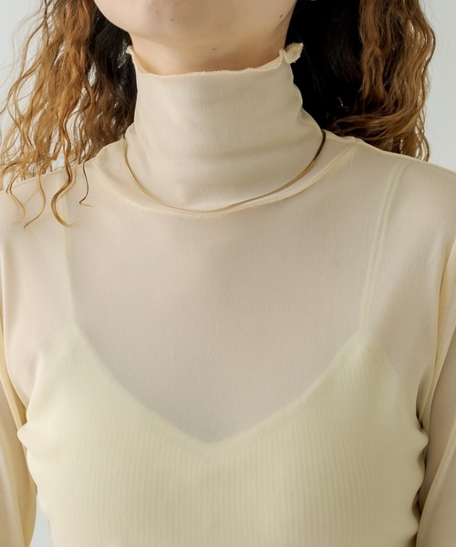 mystic（ミスティック）の「チュールメロウハイネックプルオーバー（Tシャツ/カットソー・レディース・ライトグレー/ブラック/イエロー/アイボリー・FREE）」の10枚目の写真