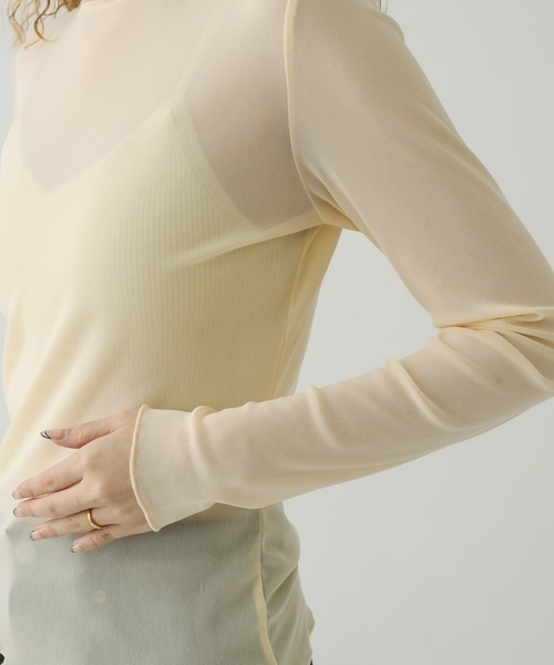 mystic（ミスティック）の「チュールメロウハイネックプルオーバー（Tシャツ/カットソー・レディース・ライトグレー/ブラック/イエロー/アイボリー・FREE）」の12枚目の写真