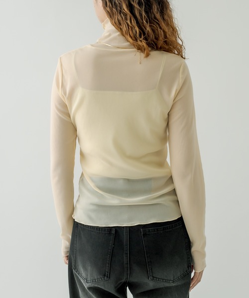 mystic（ミスティック）の「チュールメロウハイネックプルオーバー（Tシャツ/カットソー・レディース・ライトグレー/ブラック/イエロー/アイボリー・FREE）」の14枚目の写真