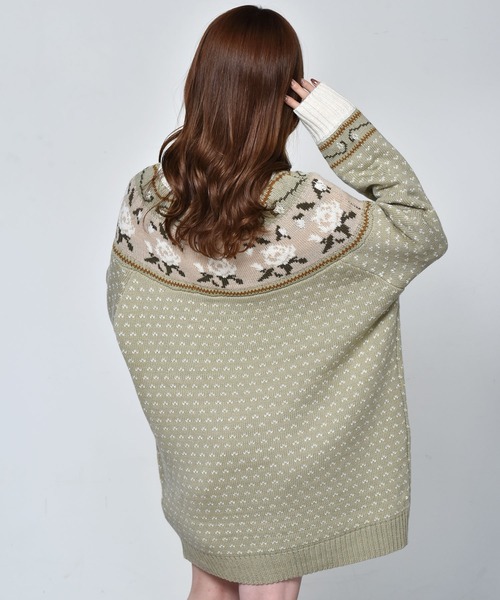 ems excite（エムズエキサイト）の「花柄求心ジャガードニット（ニット/セーター・レディース・ホワイト系その他/グリーン系その他/レッド系その他・FREE）」の15枚目の写真
