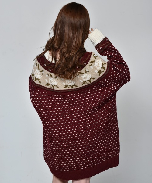 ems excite（エムズエキサイト）の「花柄求心ジャガードニット（ニット/セーター・レディース・ホワイト系その他/グリーン系その他/レッド系その他・FREE）」の17枚目の写真