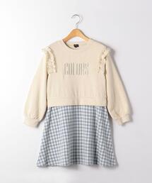 green label relaxing（グリーンレーベルリラクシング）の「裏毛×チェックジャカード ドッキングワンピース 100cm-130cm（ワンピース・キッズ）」