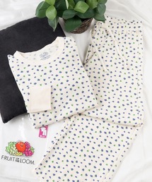 FRUIT OF THE LOOM（フルーツオブザルーム）の「【Fruit of the Loom/フルーツオブザルーム】フルーツ柄 ワッフル生地 ルームウェア 上下セットアップ(長袖カット×イージーパンツ)（ルームウェア/パジャマ・レディース）」