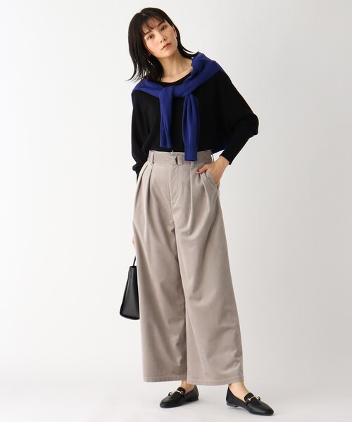 SOUP（スープ）の「◆【洗える/吸湿発熱・ソリストヒート(R)】クルーネックカーディガン（カーディガン/ボレロ・レディース・チャコールグレー/ライトグレー/ブラック/ダークグリーン/オフホワイト/サックスブルー/ブルー/ライトグリーン/サンドベージュ/ベビーピンク/ホワイト系5/ブラック系2/レッド系1/ゴールド系2・11/09）」の18枚目の写真