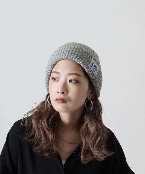 Lee（リー）の「Lee WATCH CAP ACRYLIC リー アクリルワッチ（ニットキャップ/ビーニー・レディース・ホワイト/ブラック/ベージュ/ネイビー/グレー/レッド/ピンク/モスグリーン/オレンジ/イエロー・FREE）」の3枚目の写真