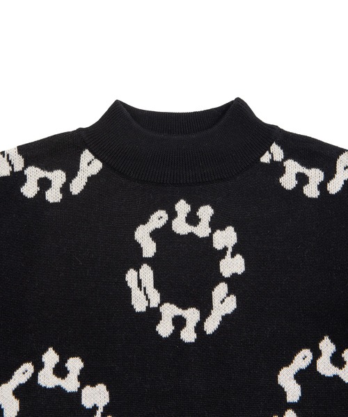 PUNYUS（プニュズ）の「サークルロゴジャガードニット（ニット/セーター・レディース・ブラック/ピンク/オレンジ/グリーン・1/2/4/3）」の16枚目の写真