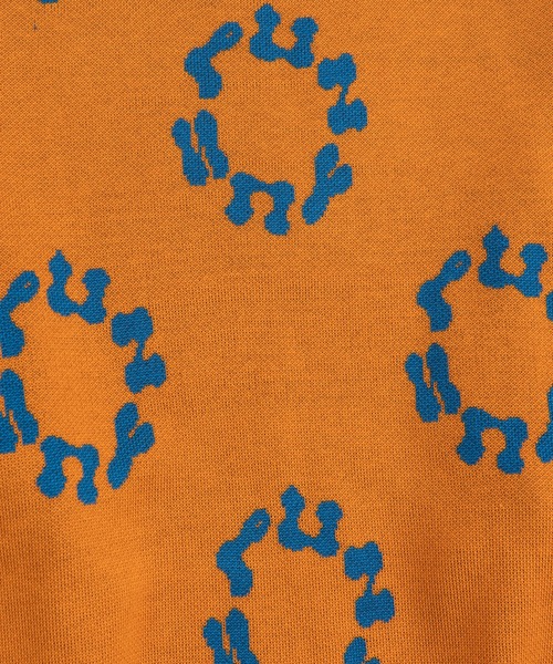 PUNYUS（プニュズ）の「サークルロゴジャガードニット（ニット/セーター・レディース・ブラック/ピンク/オレンジ/グリーン・1/2/4/3）」の9枚目の写真