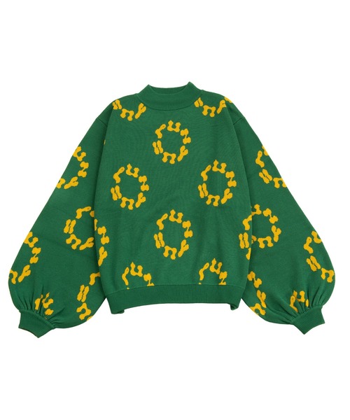 PUNYUS（プニュズ）の「サークルロゴジャガードニット（ニット/セーター・レディース・ブラック/ピンク/オレンジ/グリーン・1/2/4/3）」の17枚目の写真