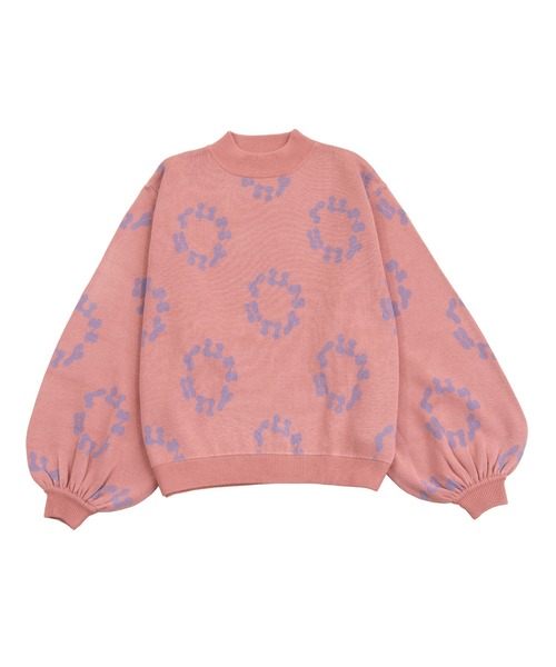 PUNYUS（プニュズ）の「サークルロゴジャガードニット（ニット/セーター・レディース・ブラック/ピンク/オレンジ/グリーン・1/2/4/3）」の15枚目の写真